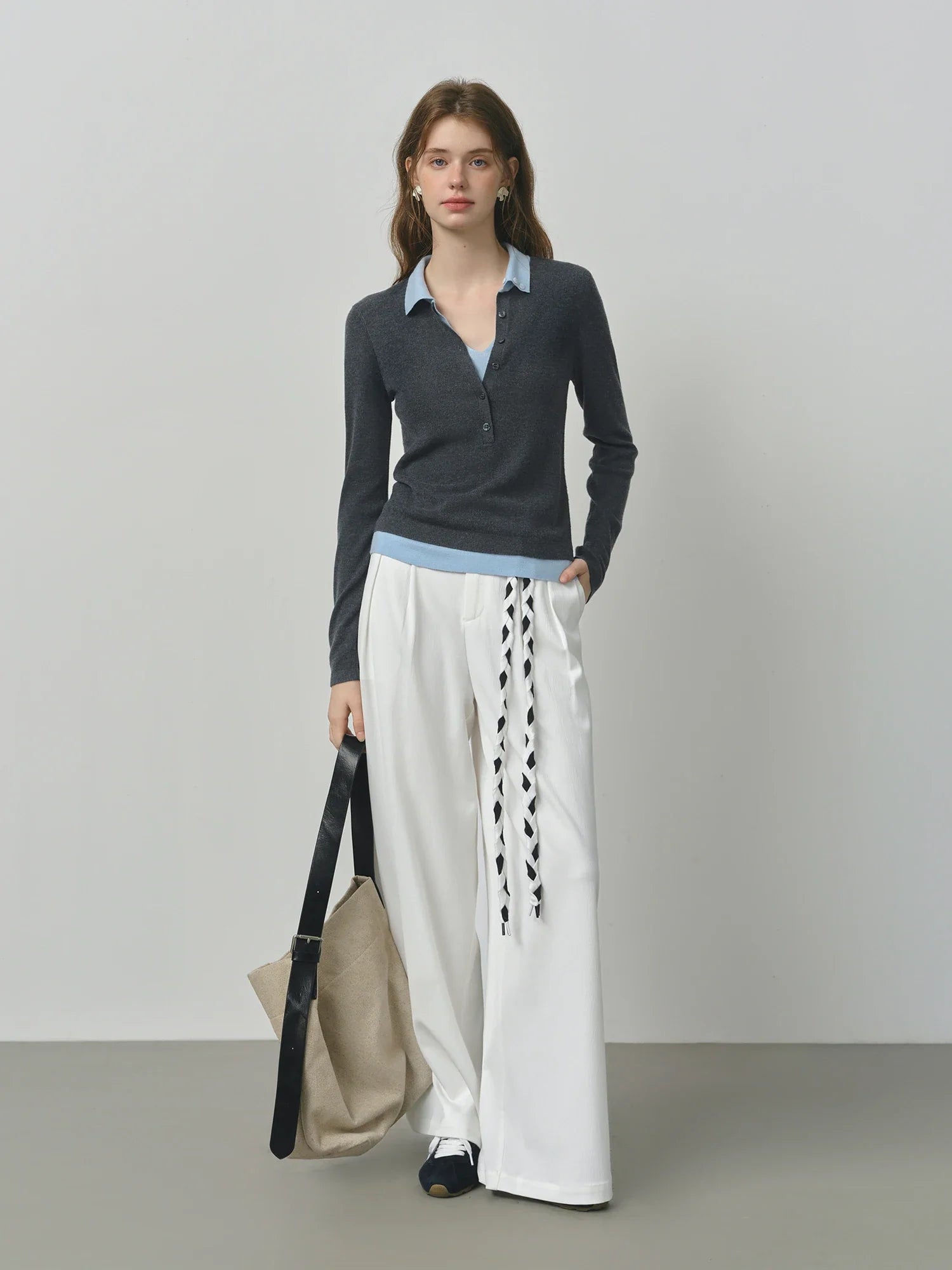 Knitted Two Color Sweater