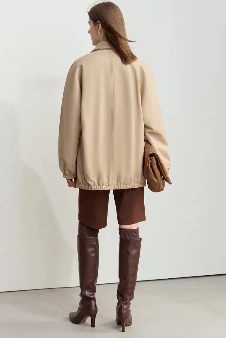 Short Camel Woolen Coat