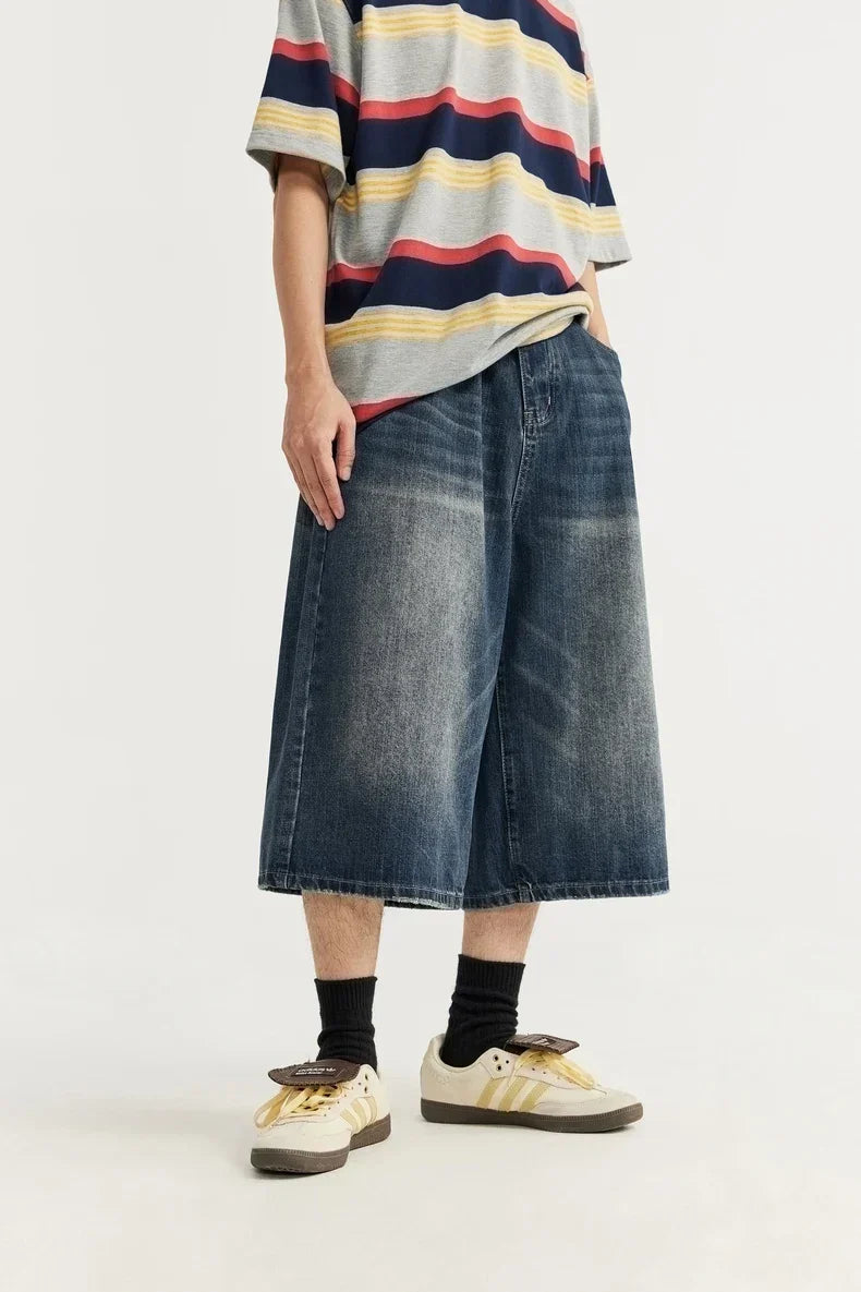 Wide Leg Jeans Shorts