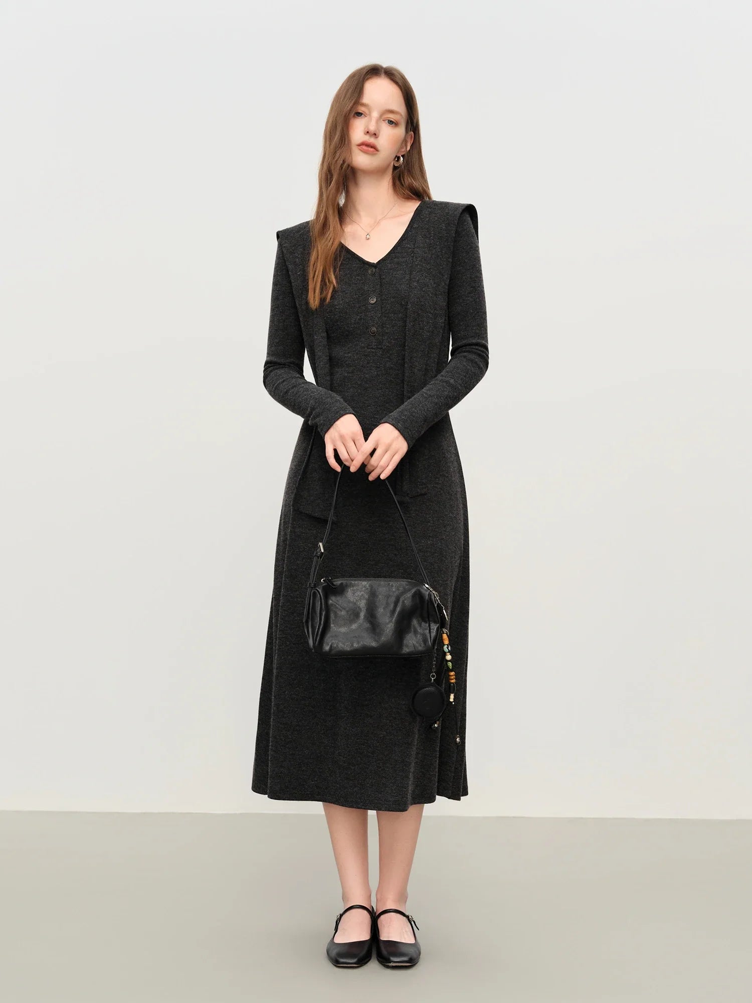 Slimming A-line Gray Dress