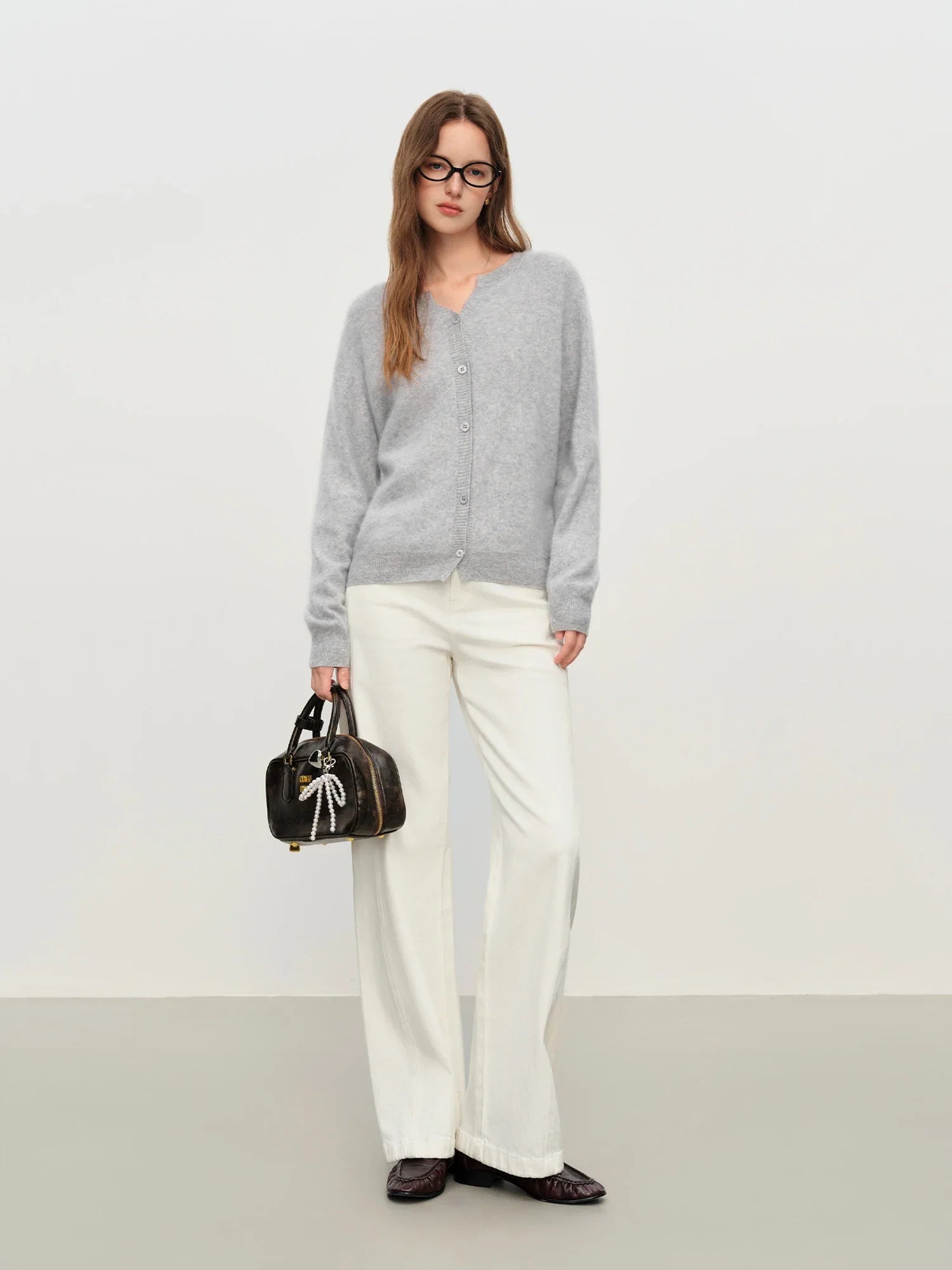 Wool Blend Knitted Cardigan