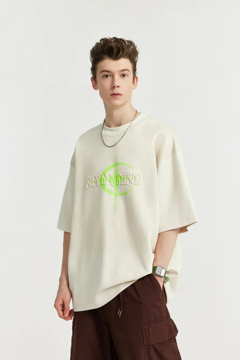 Suede Embossed Rubber Printing T-shirt