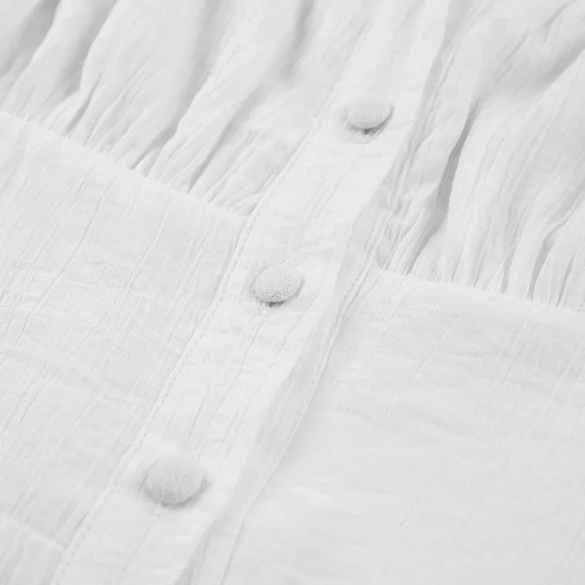 Summer Lace Up White Dress