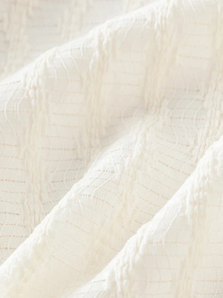 Thin Knitted Sleeveless White Top