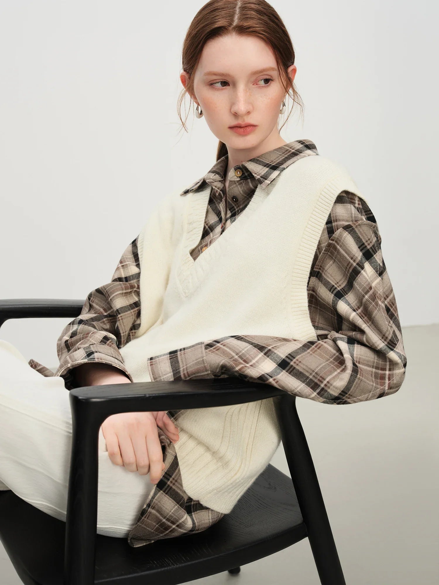 Sleeveless V-neck Wool Vest