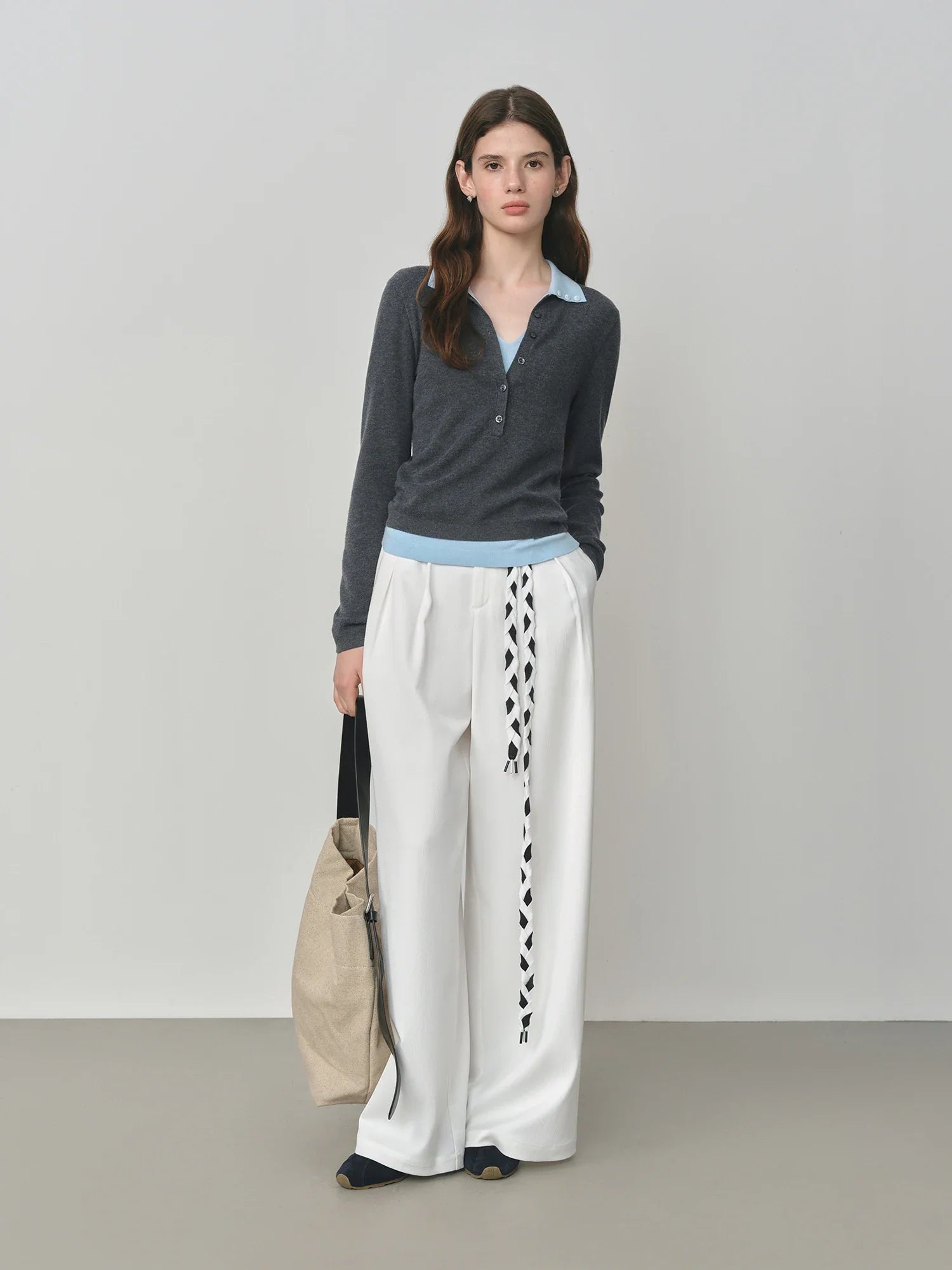 Knitted Two Color Sweater