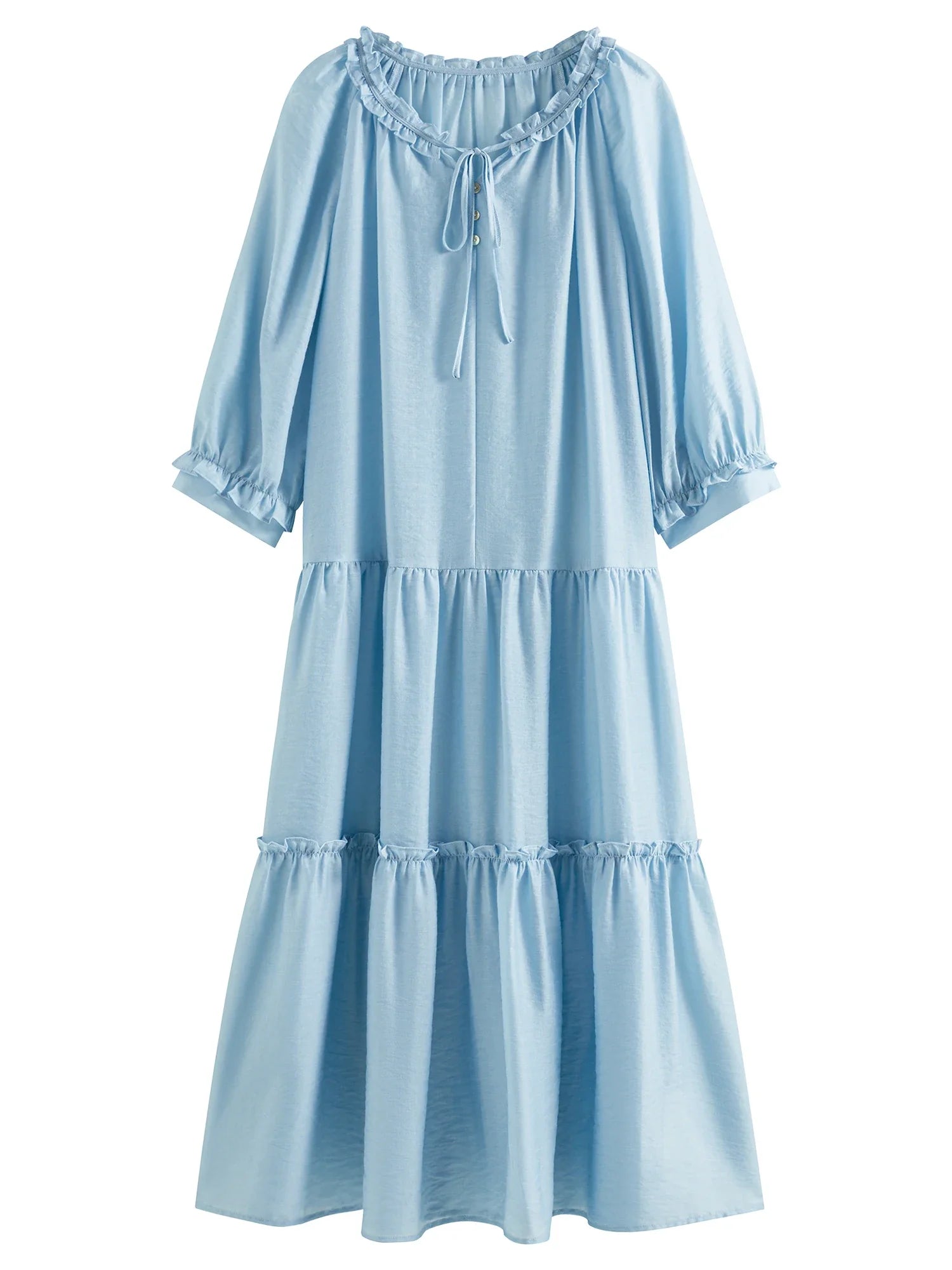 Summer Loose Light Blue Midi Dress