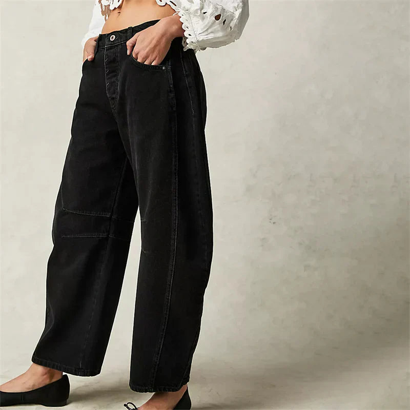 Mid-Rise Barrel Jeans