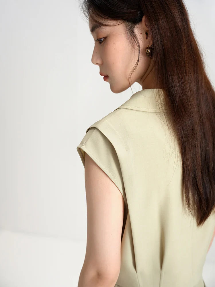 Vintage Commuter Summer Sleeveless Vest and Skirt Set