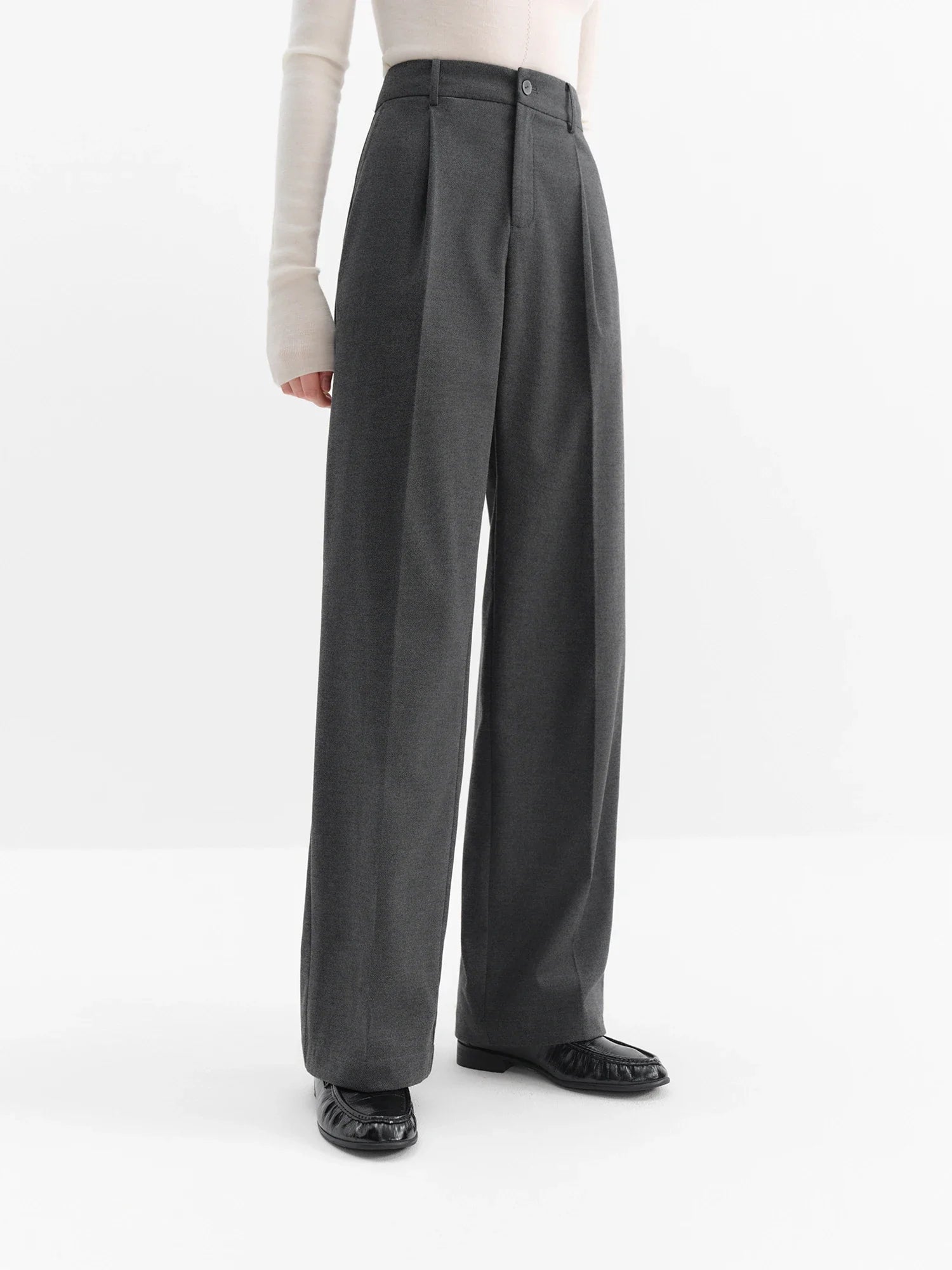 Classic High-Waisted Straight Leg Pants