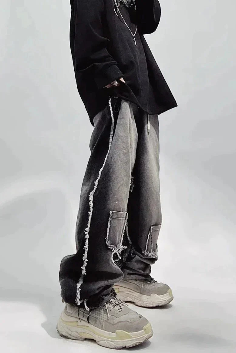 Ripped oversized black jeans