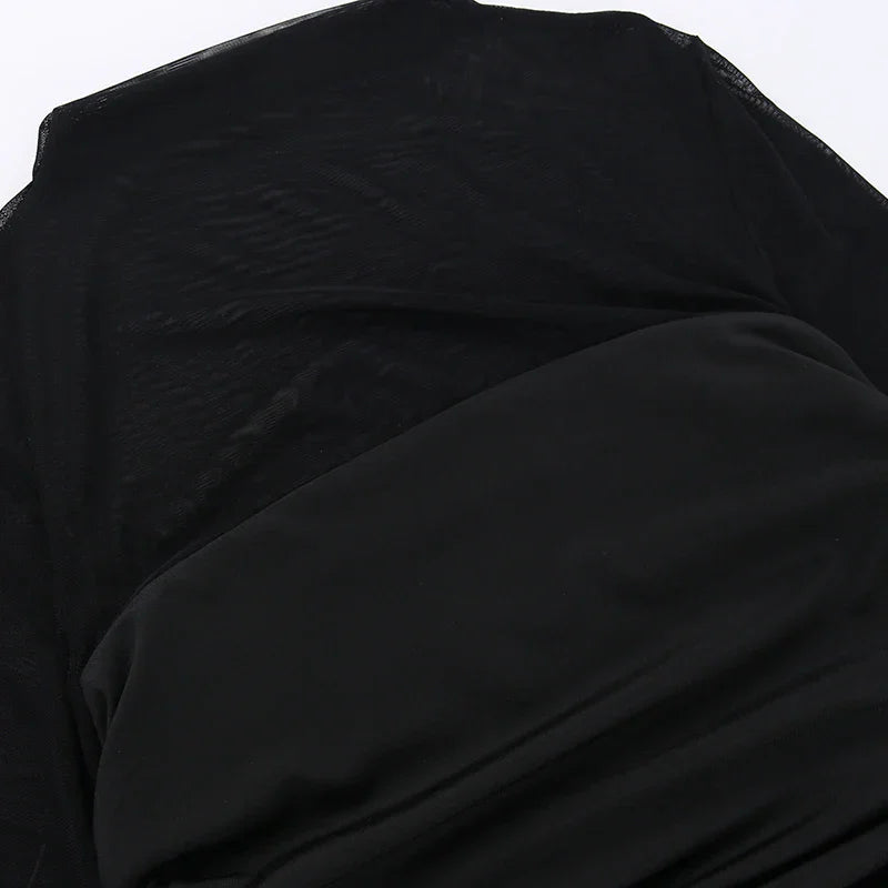 See Through Black Bodycon Dress