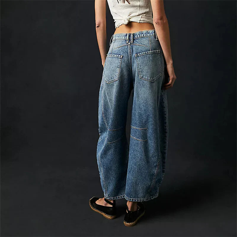 Mid-Rise Barrel Jeans
