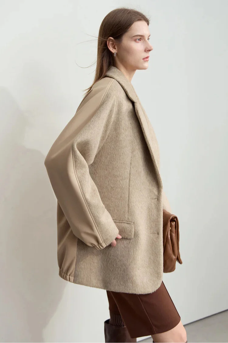 Short Camel Woolen Coat