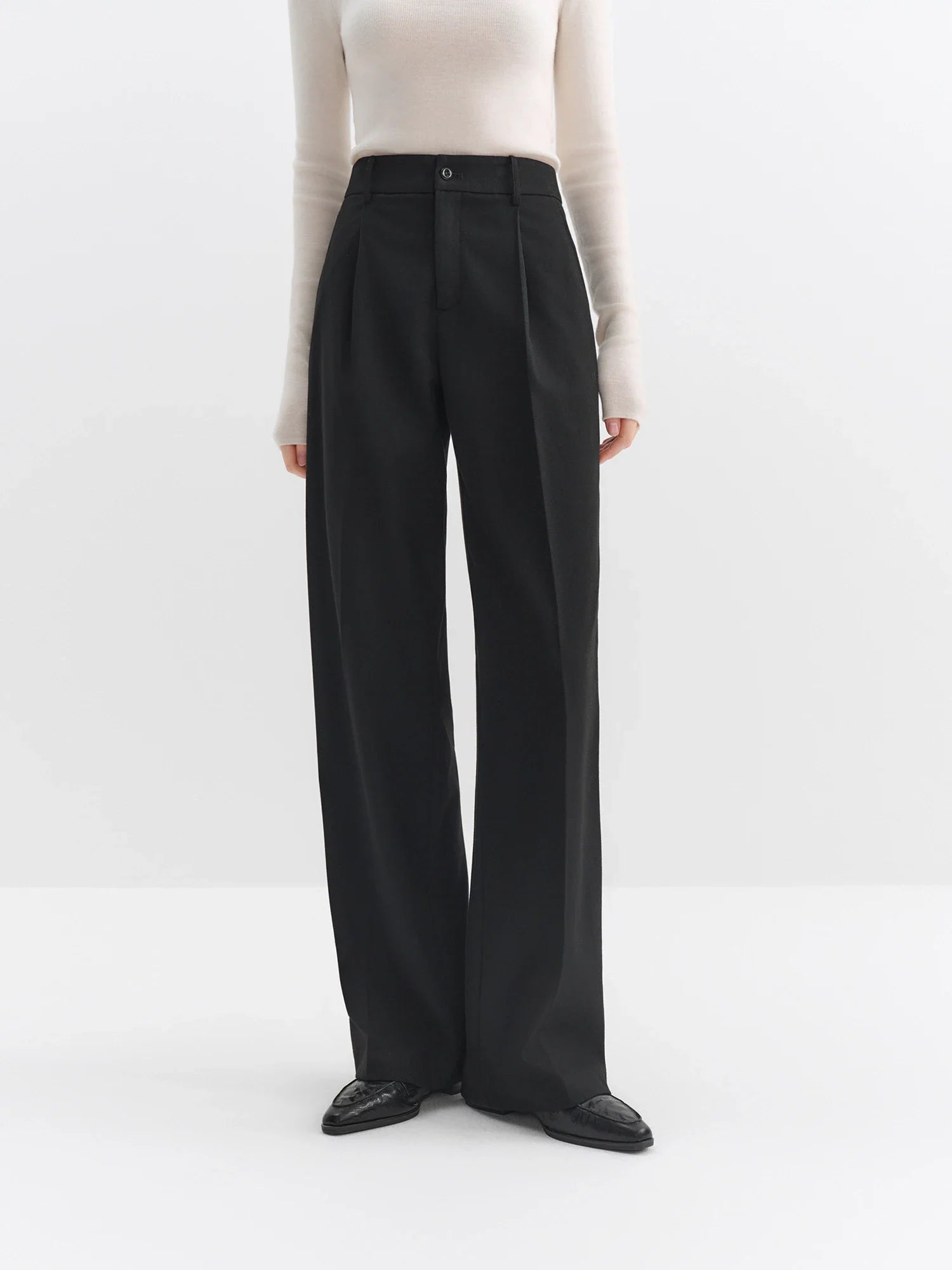 Classic High-Waisted Straight Leg Pants