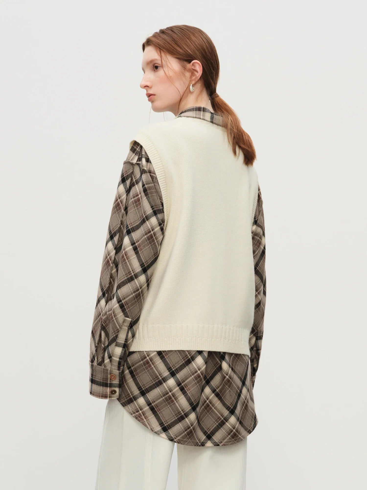 Sleeveless V-neck Wool Vest