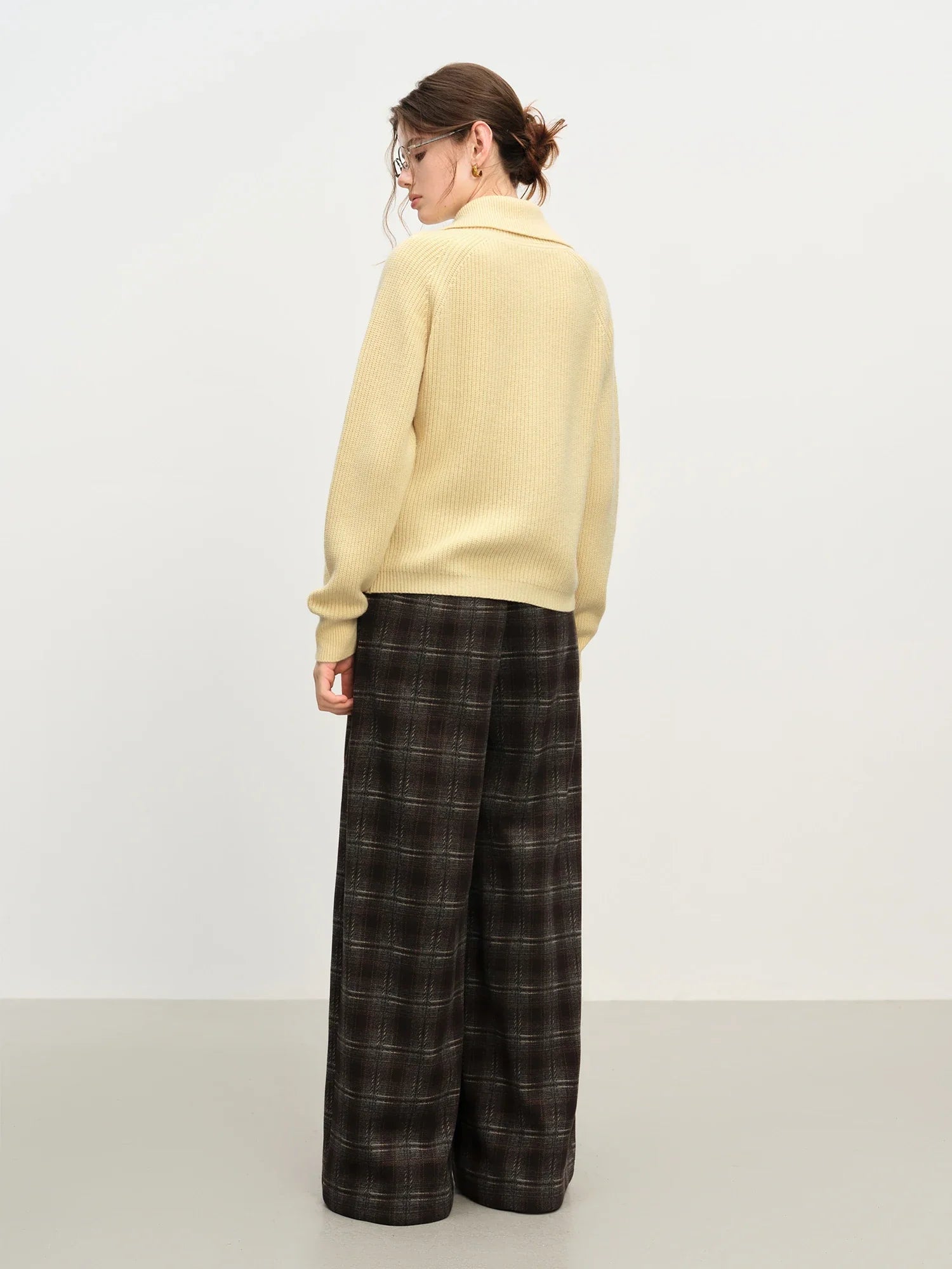 Loose Fit Wool Blend Knit Zipper Sweater