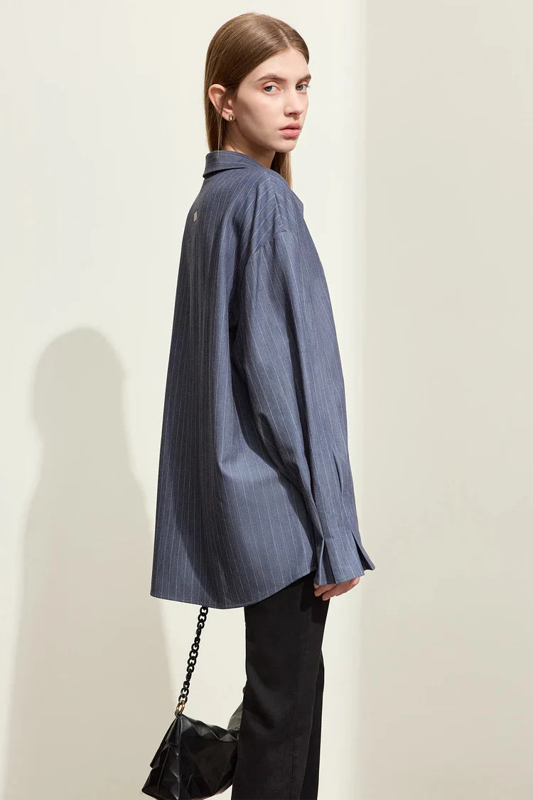 Loose Long Sleeve Striped Shirt