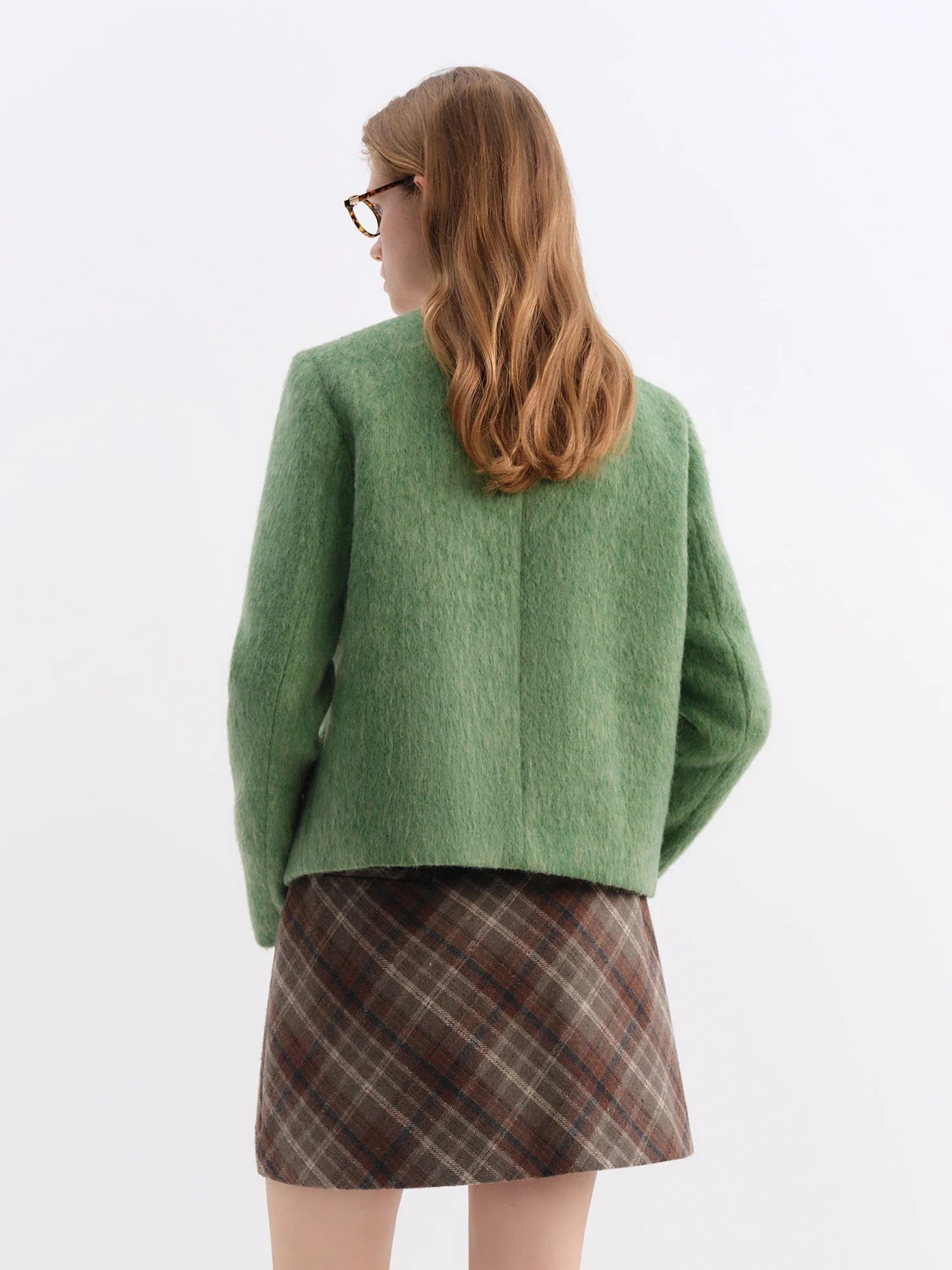 Wool Blend Green Cardigan