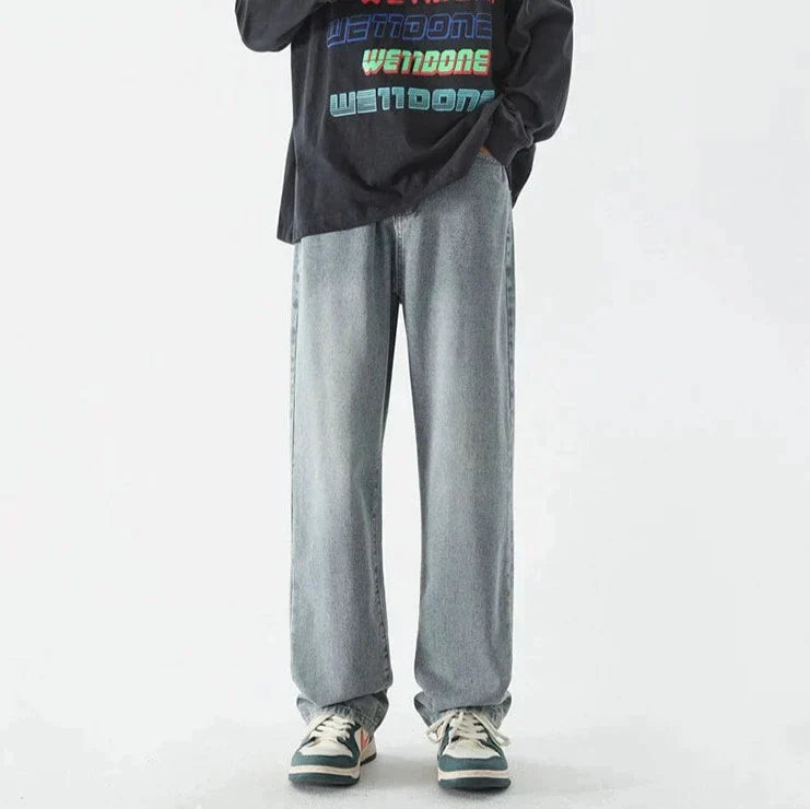 Retro loose straight jeans