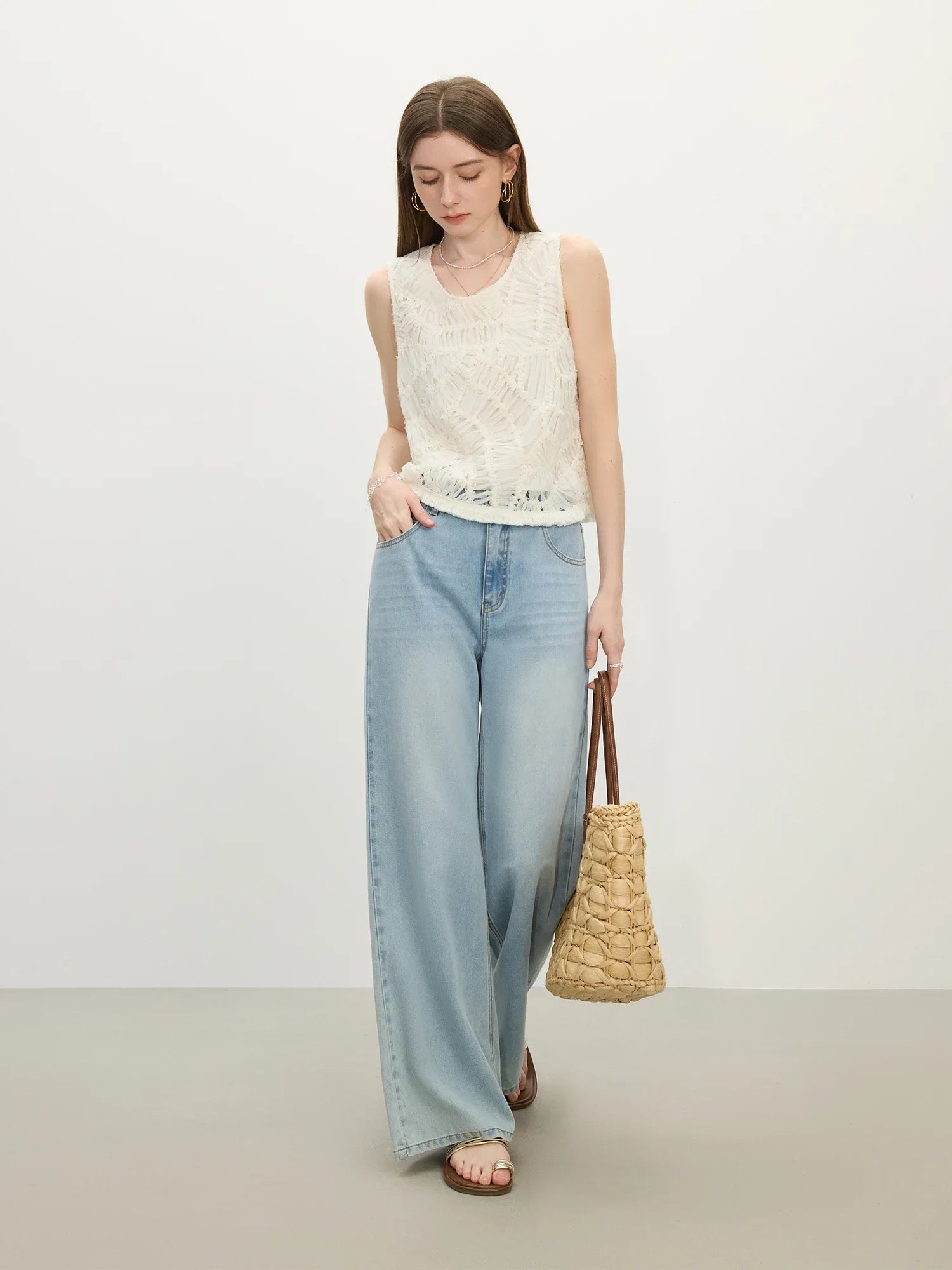 Beige Versatile Sleeveless Top