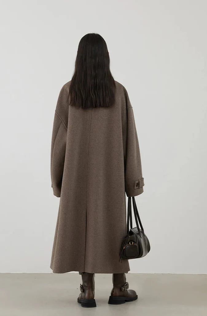 Long Woolen Taupe Coat