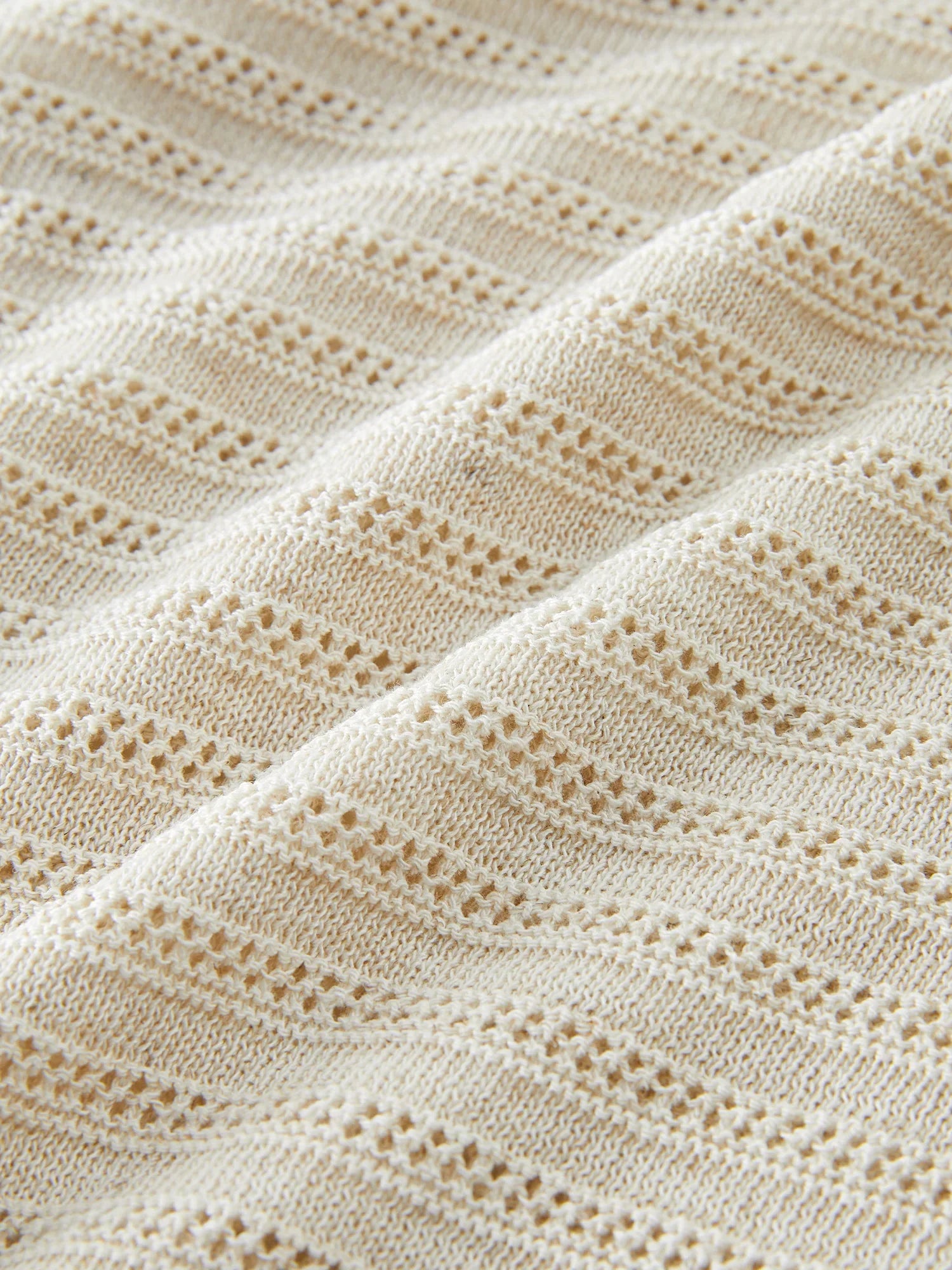 Beige Crochet Knit Top