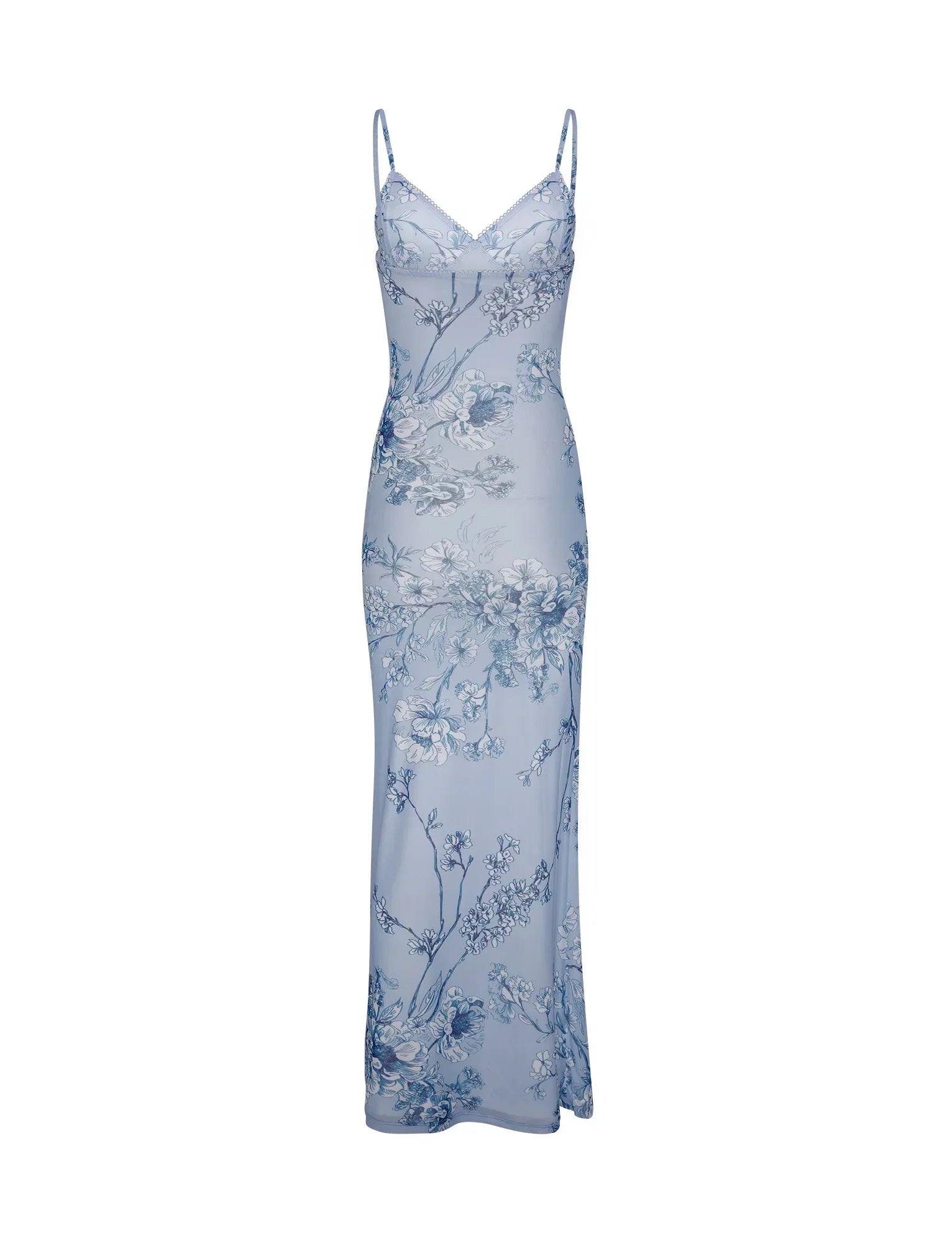 Floral blue lace dress