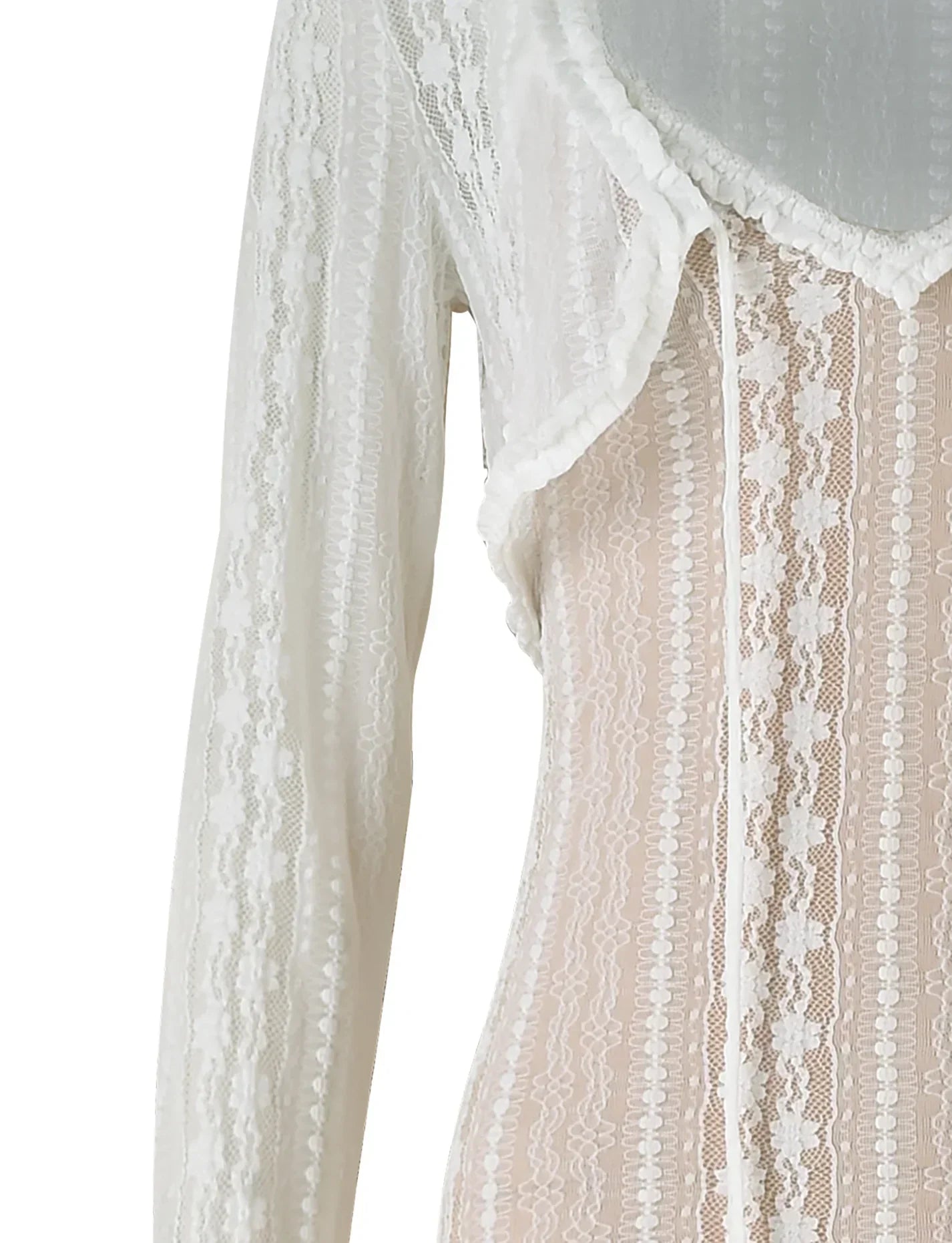 Elegant knitted white maxi dress