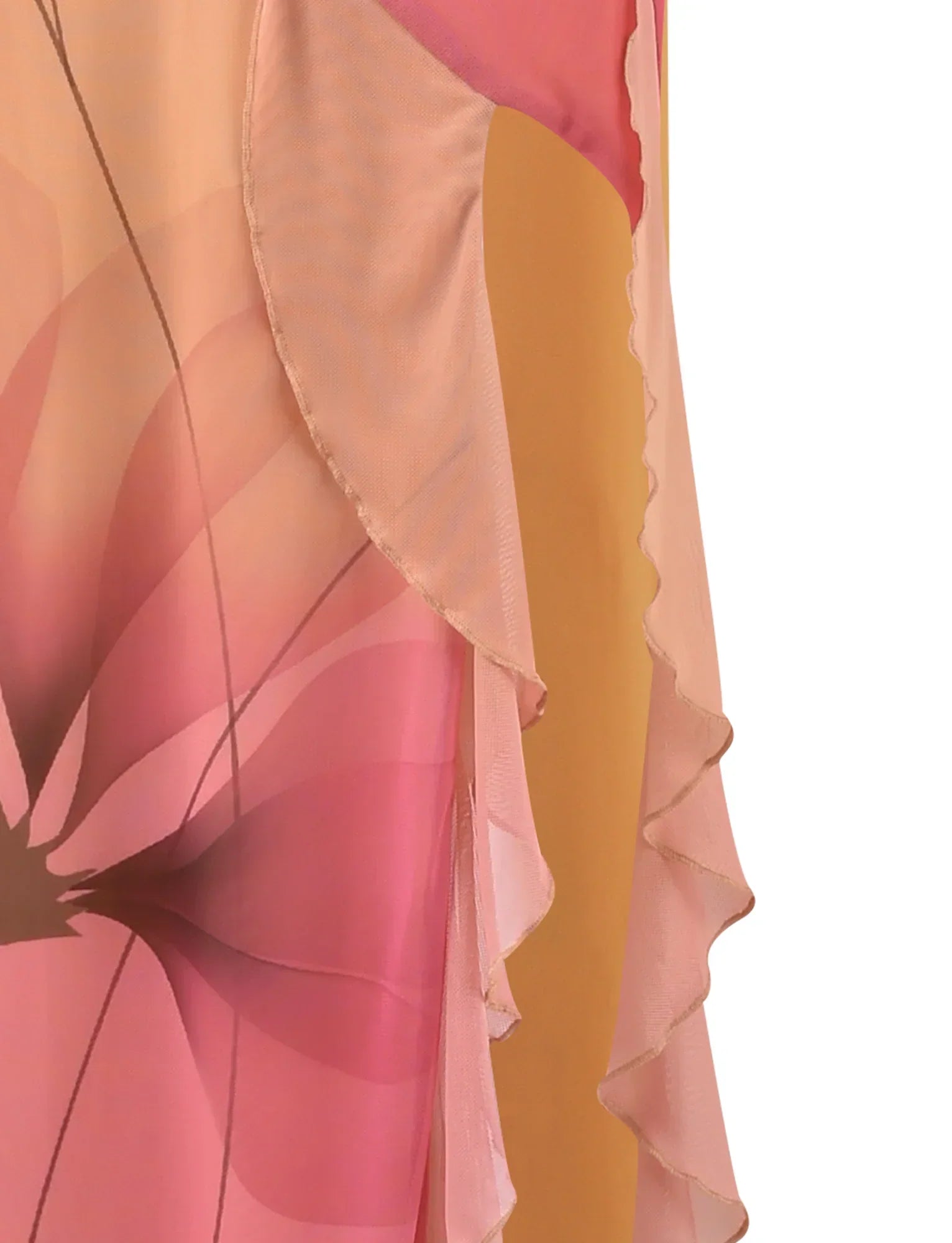 Strapless maxi dress with gradient floral pattern