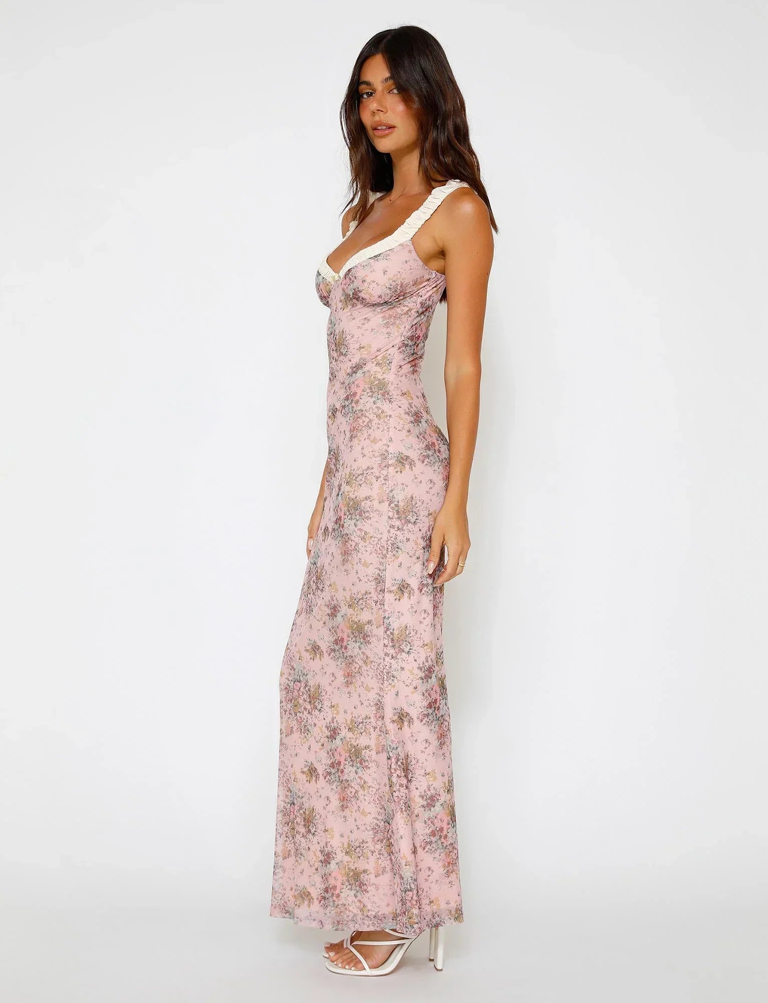 Pink camouflage floral dress