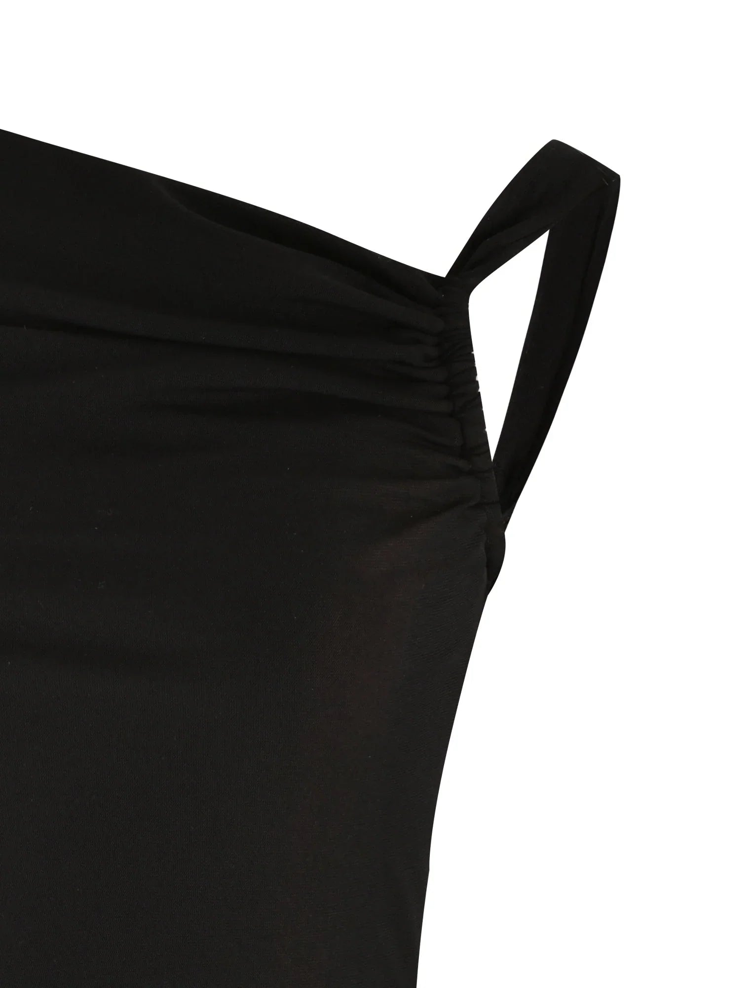 V-neck Drawstring Ruffle Tight Braces Hip Mini Skirt