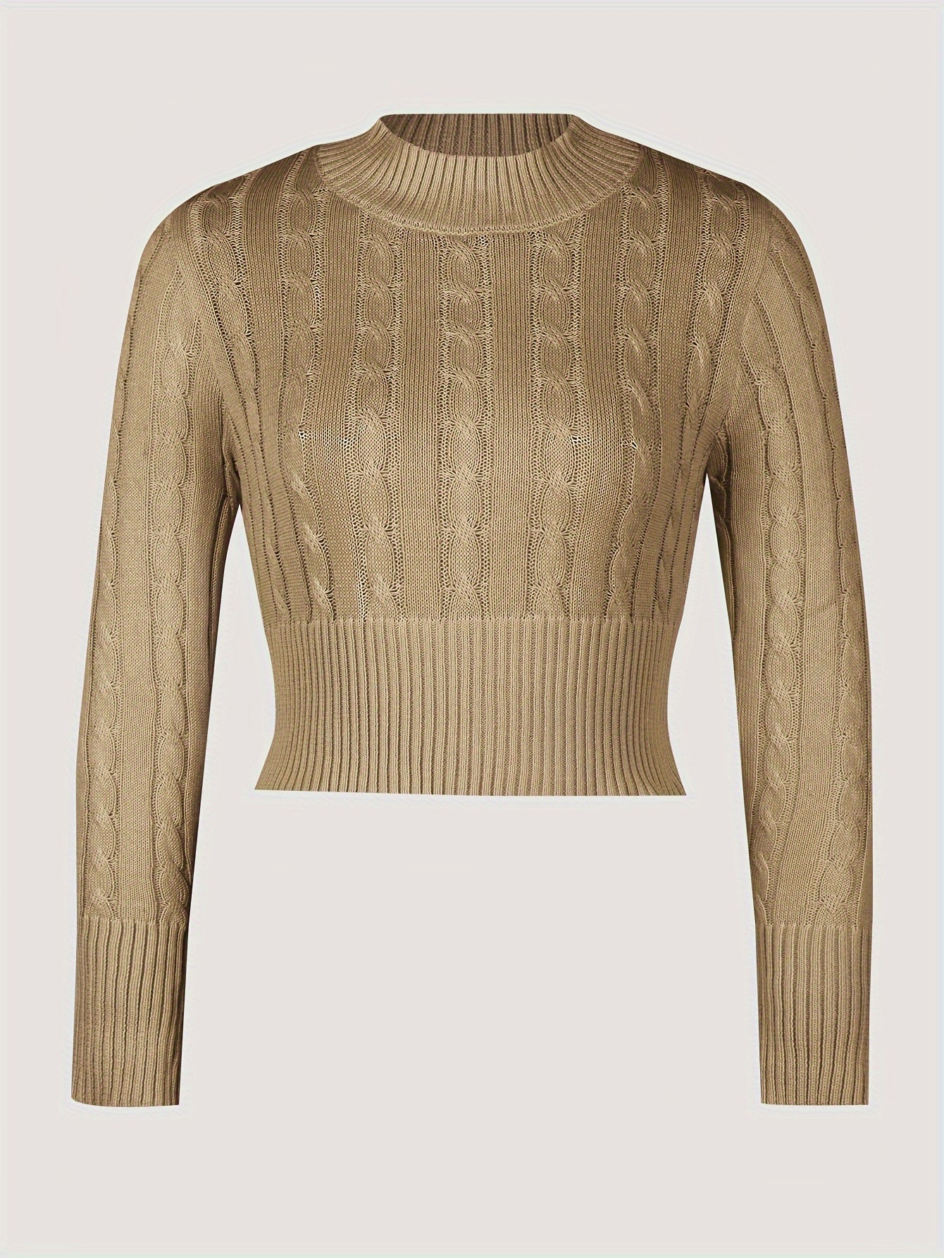 Slim cropped sweater with twisted pattern
