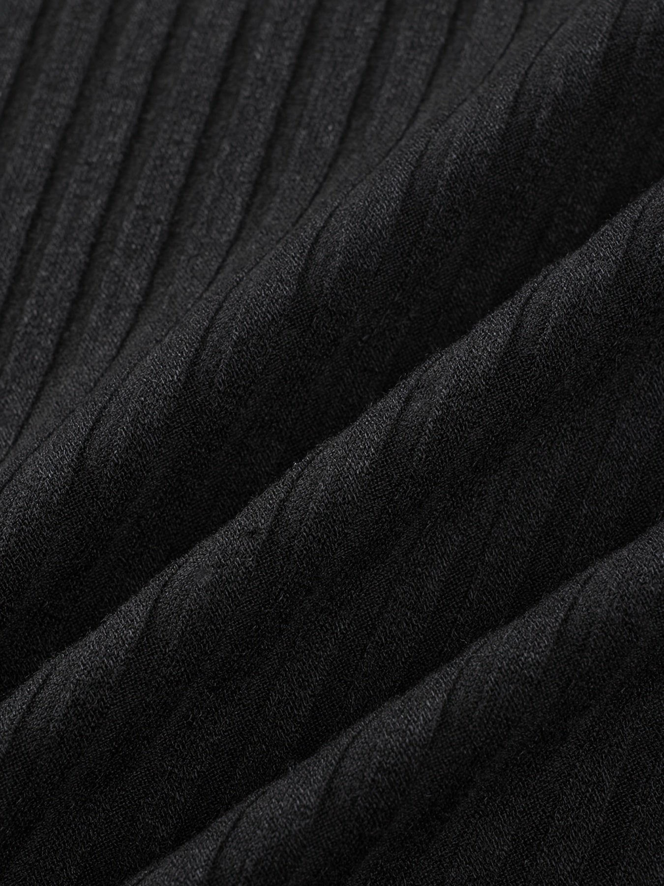 Striped black Henley shirt with long sleeves