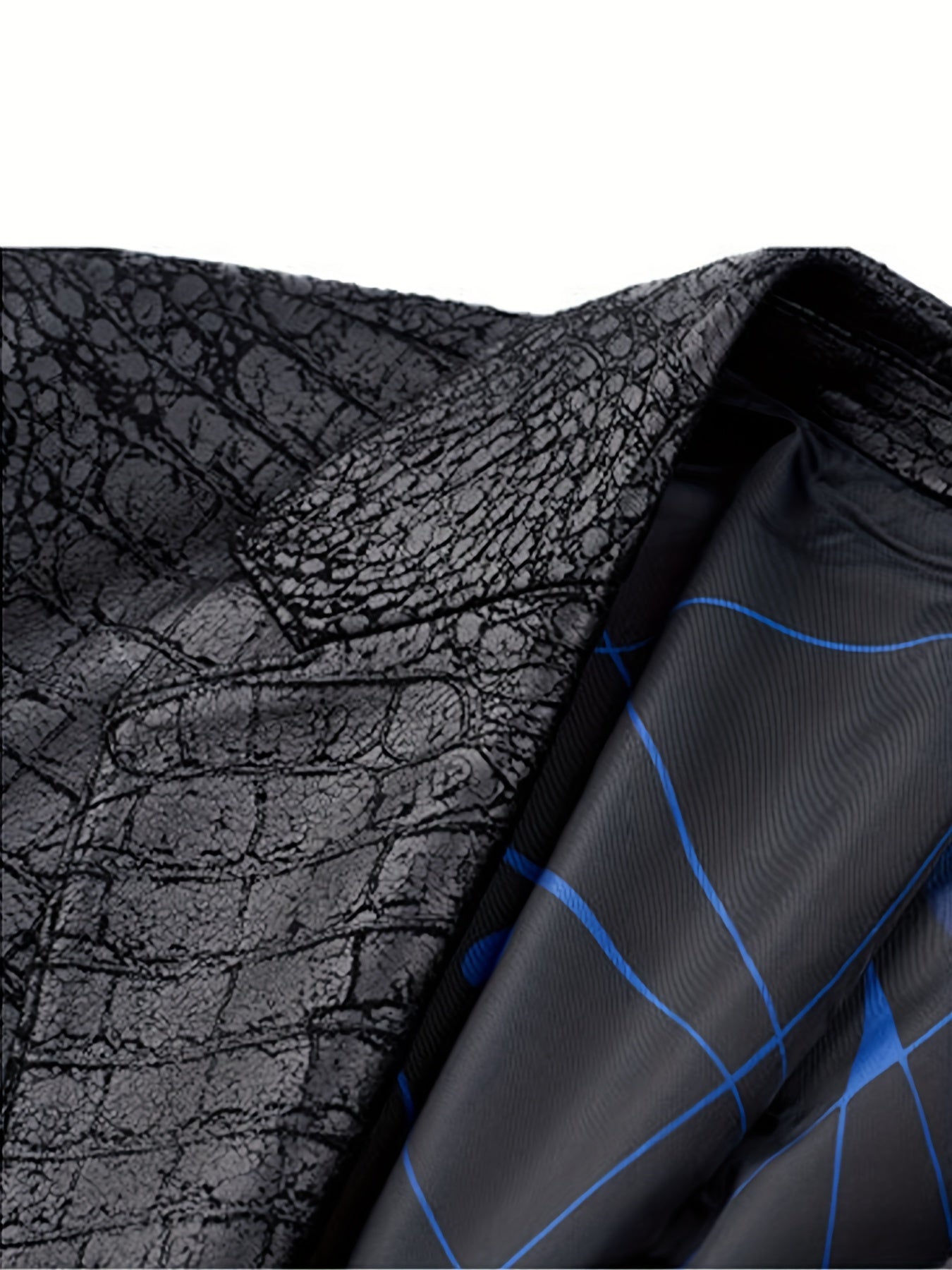 Imitation leather blazer jacket with lapels