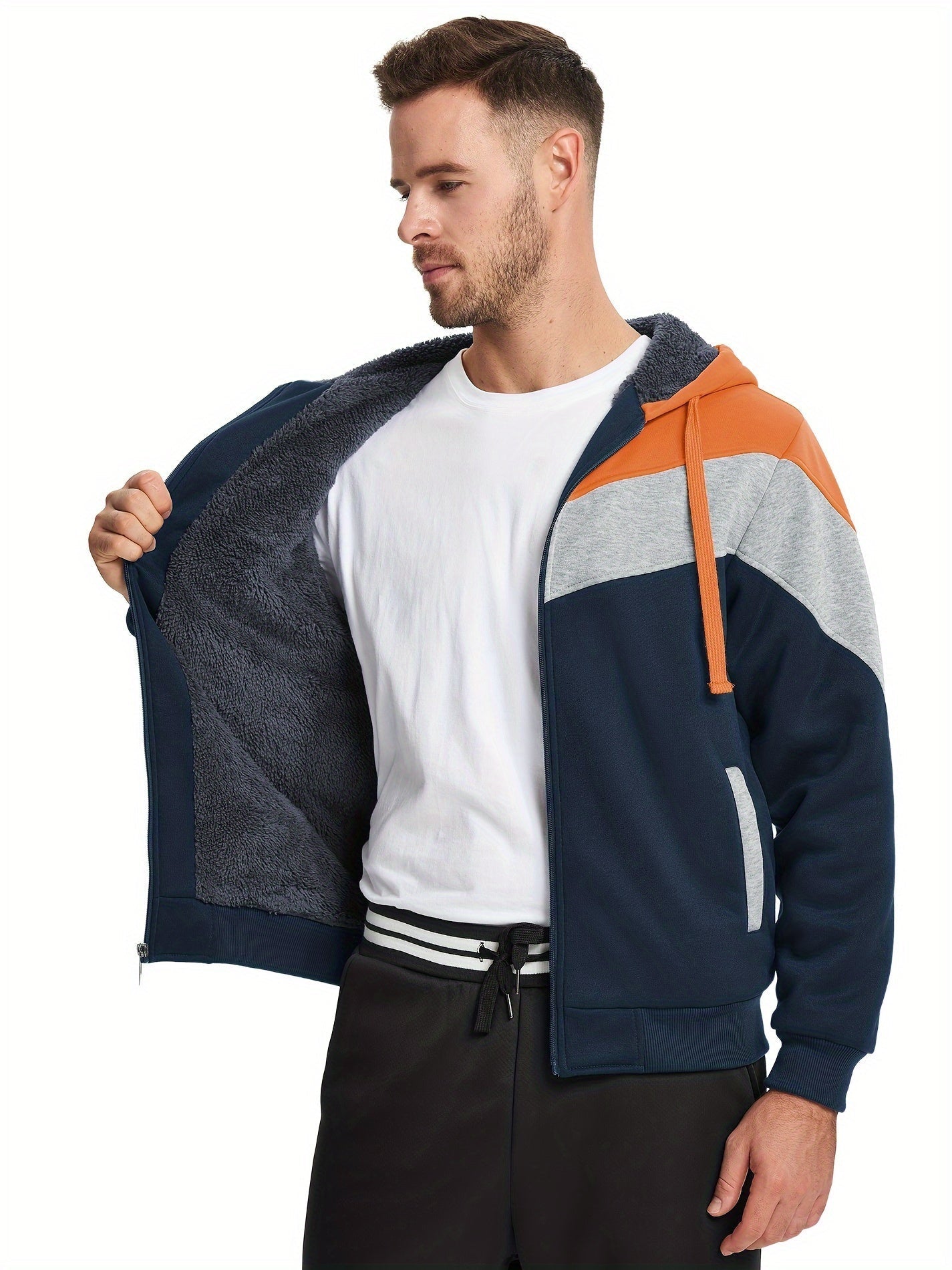 Versatile fur hoodie for men