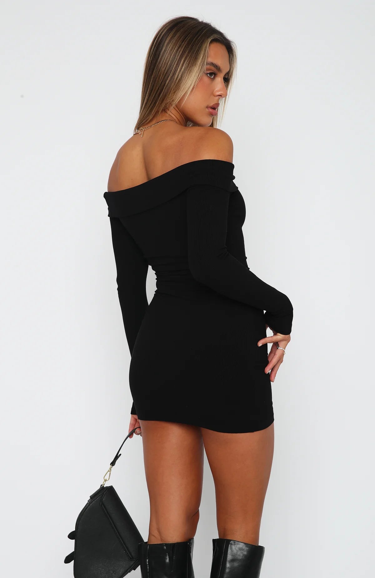 Strapless Long Sleeve Mini Dress