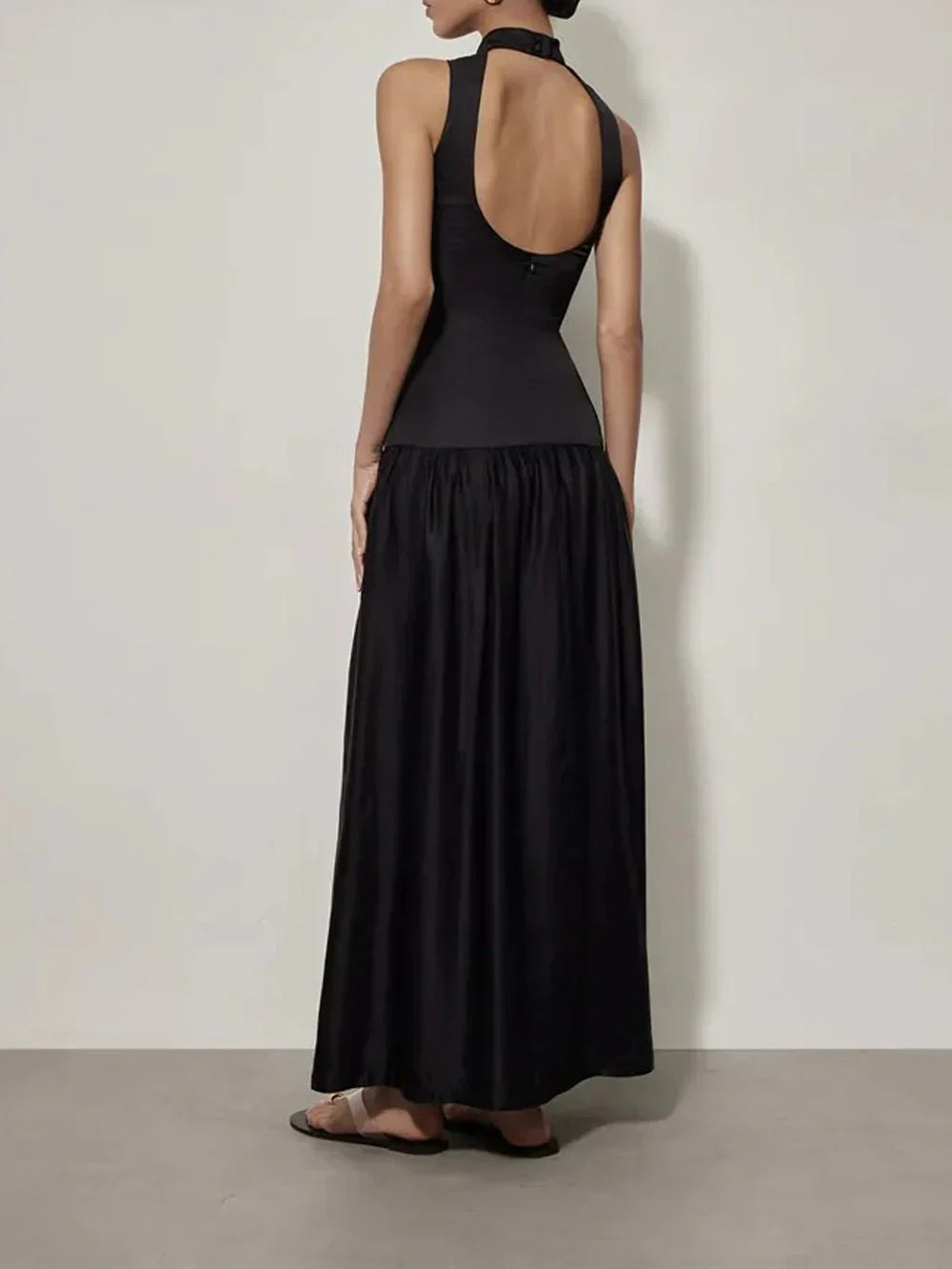 Elegant Open Back Maxi Dress