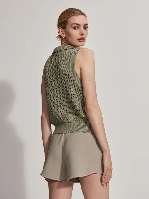 Green Zip-up Tank Top