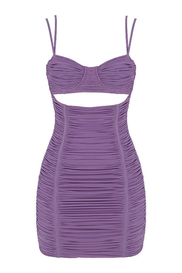 Mistress Rocks lilac mesh dress with cutout