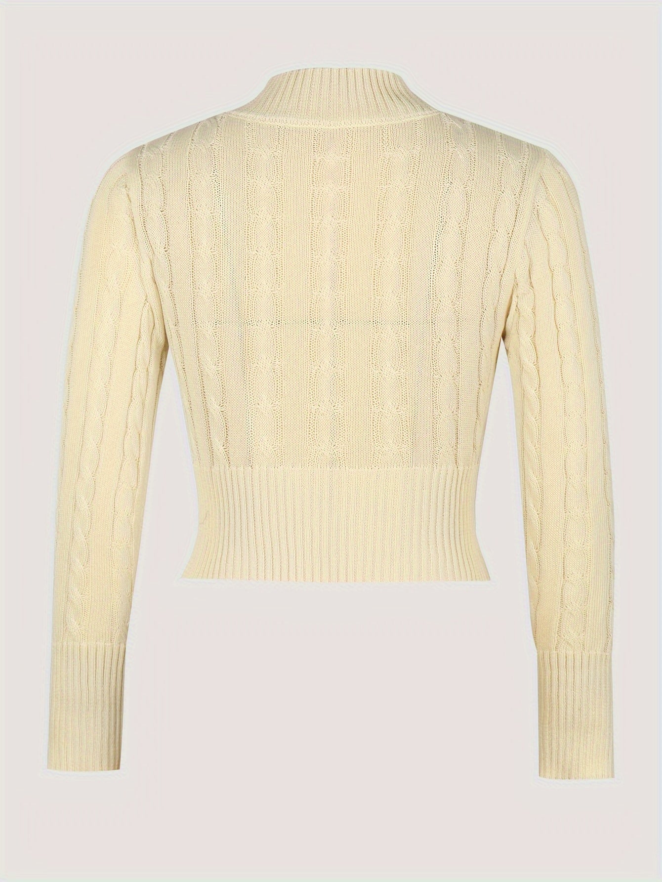 Slim cropped sweater with twisted pattern