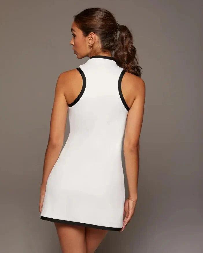 Tennis Mini Dress With Front Zipper