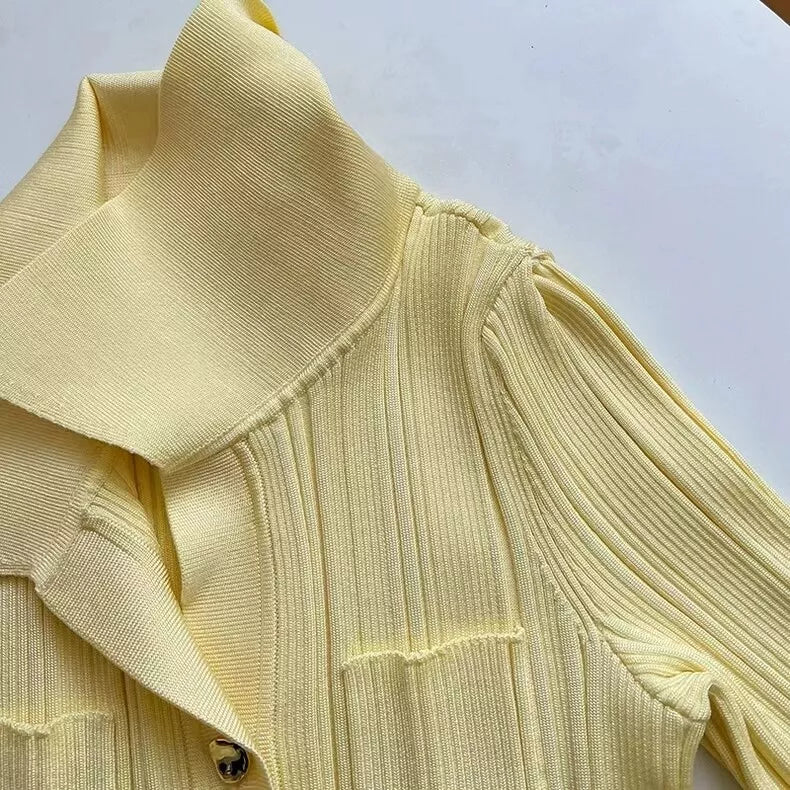 Long Sleeve Mermaid Maxi Dress In Yellow