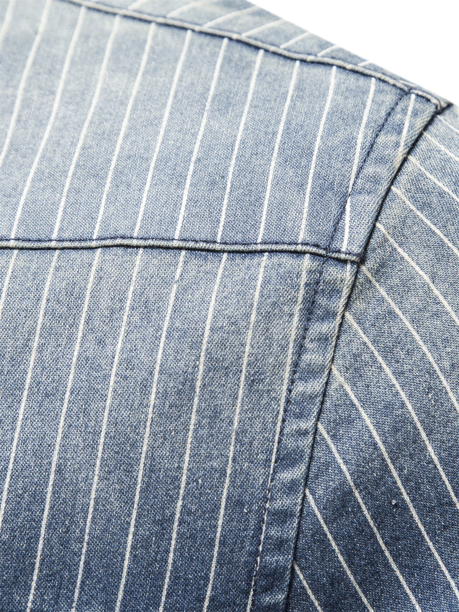 Striped shirt in stretch denim