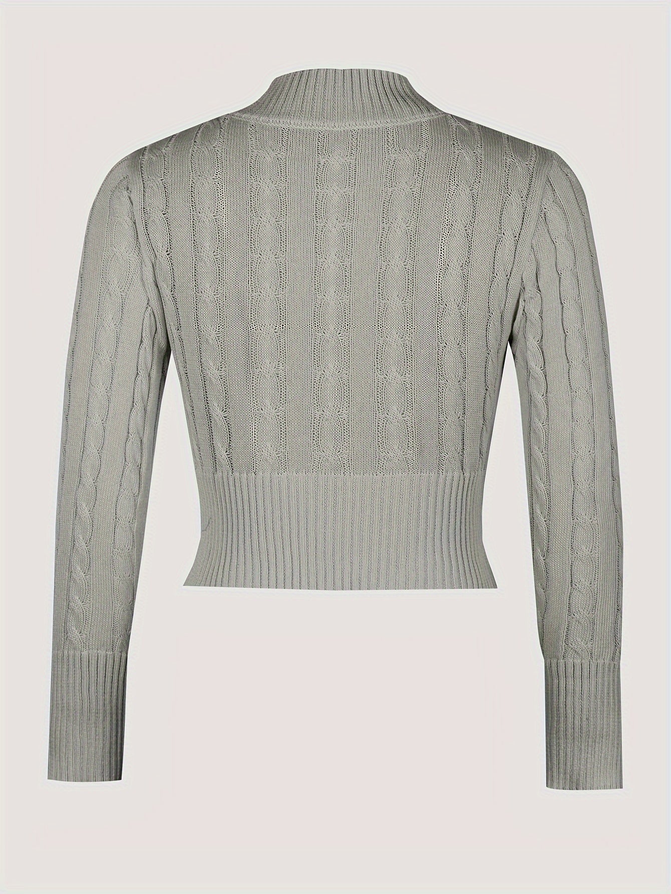 Slim cropped sweater with twisted pattern