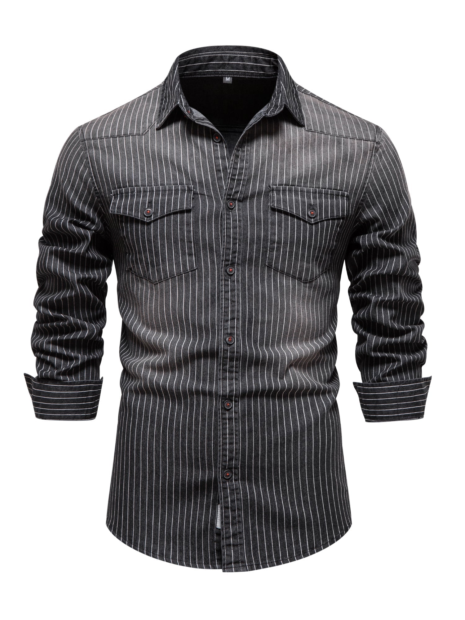 Striped shirt in stretch denim