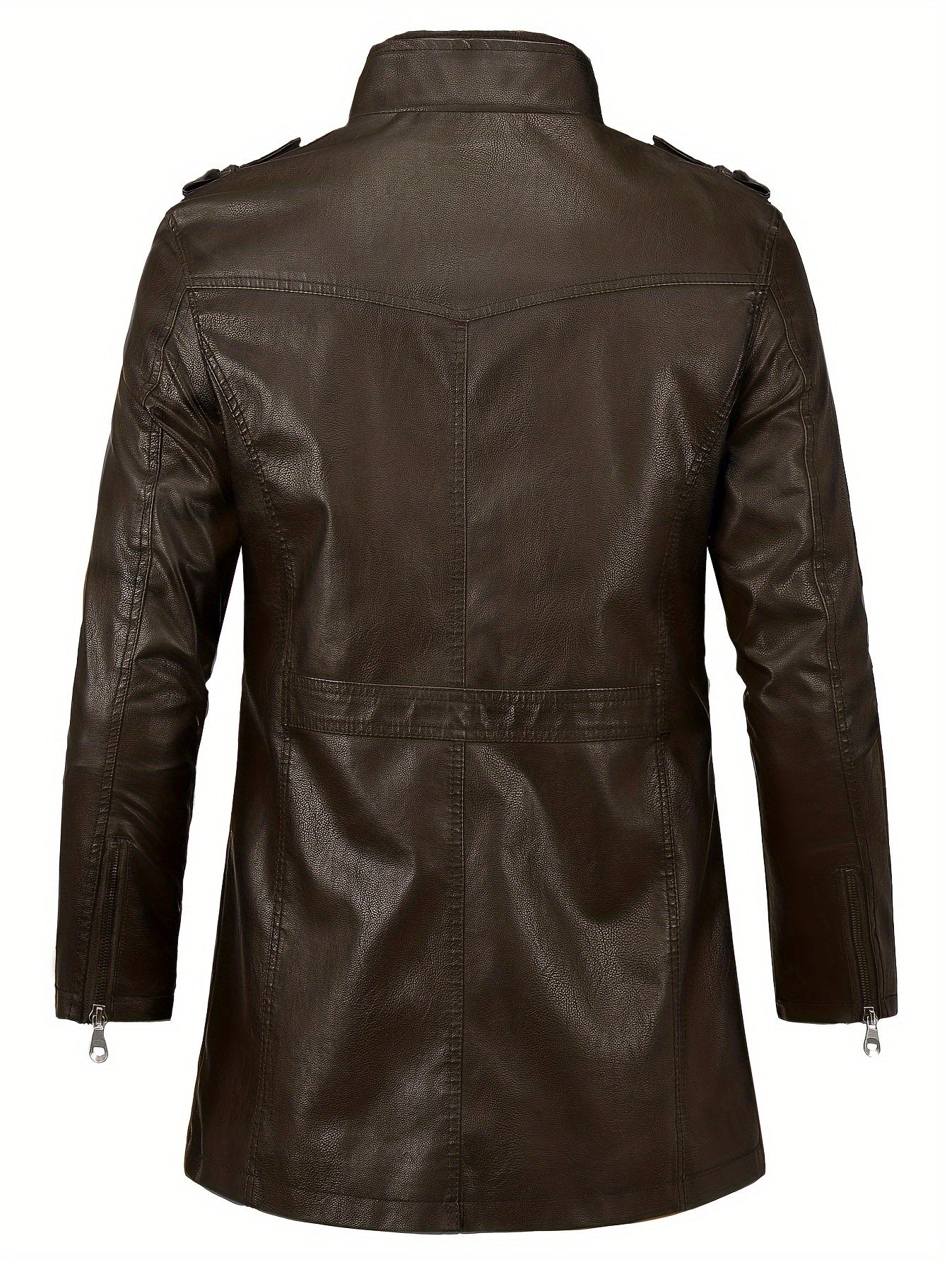 Long leather jacket for men