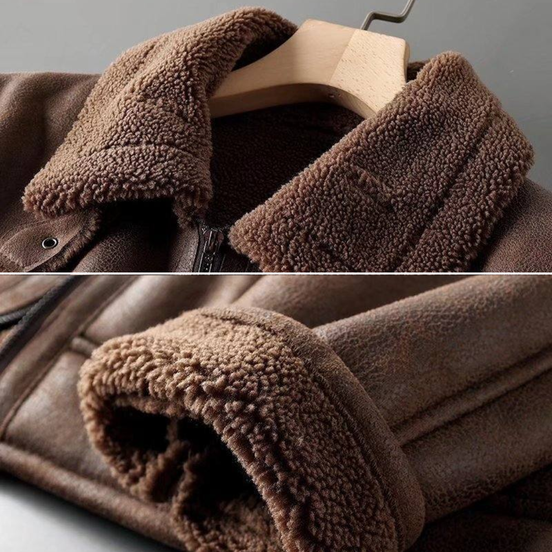 Leather Sherpa Edge jacket