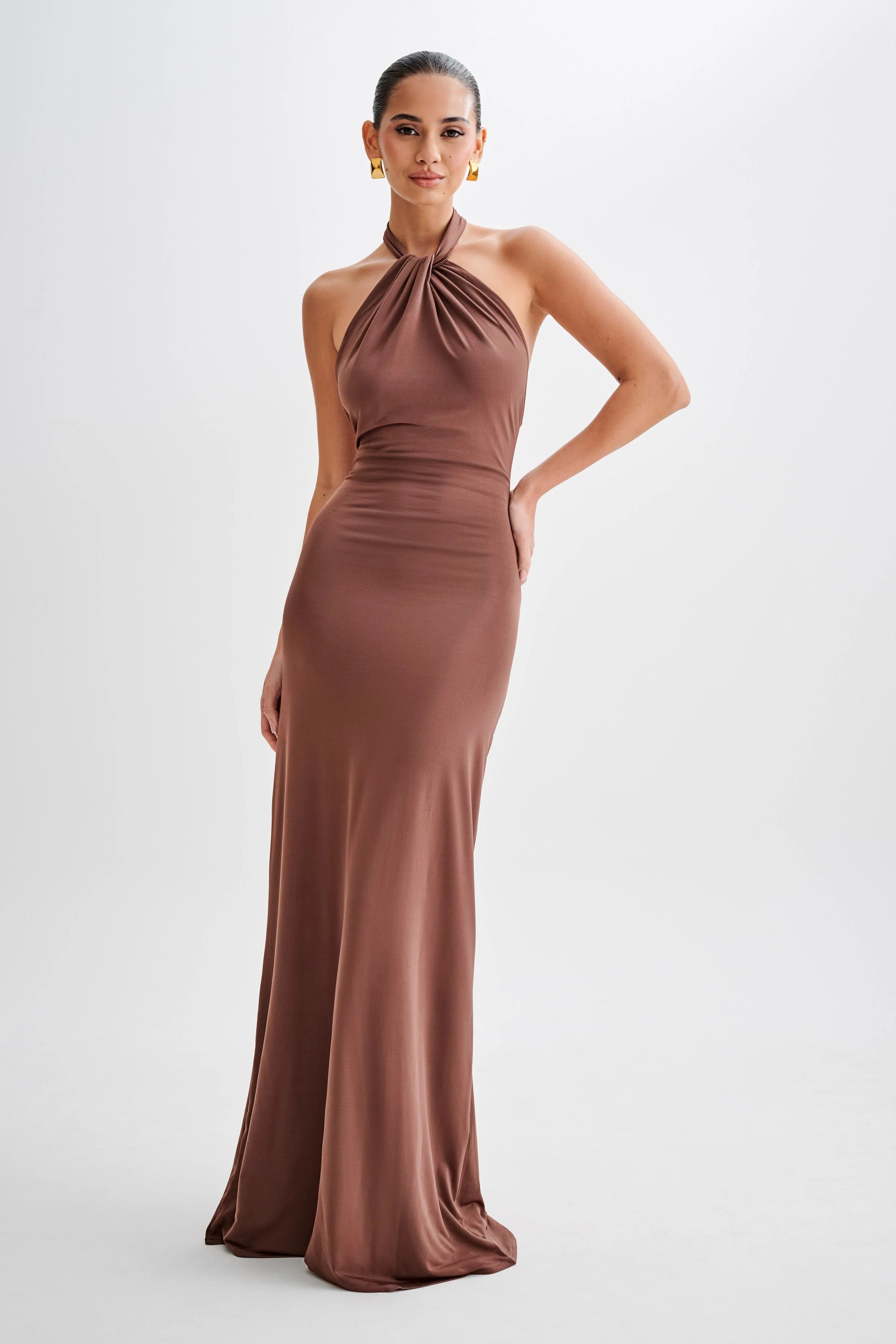 Slinky Halter Maxi Dress