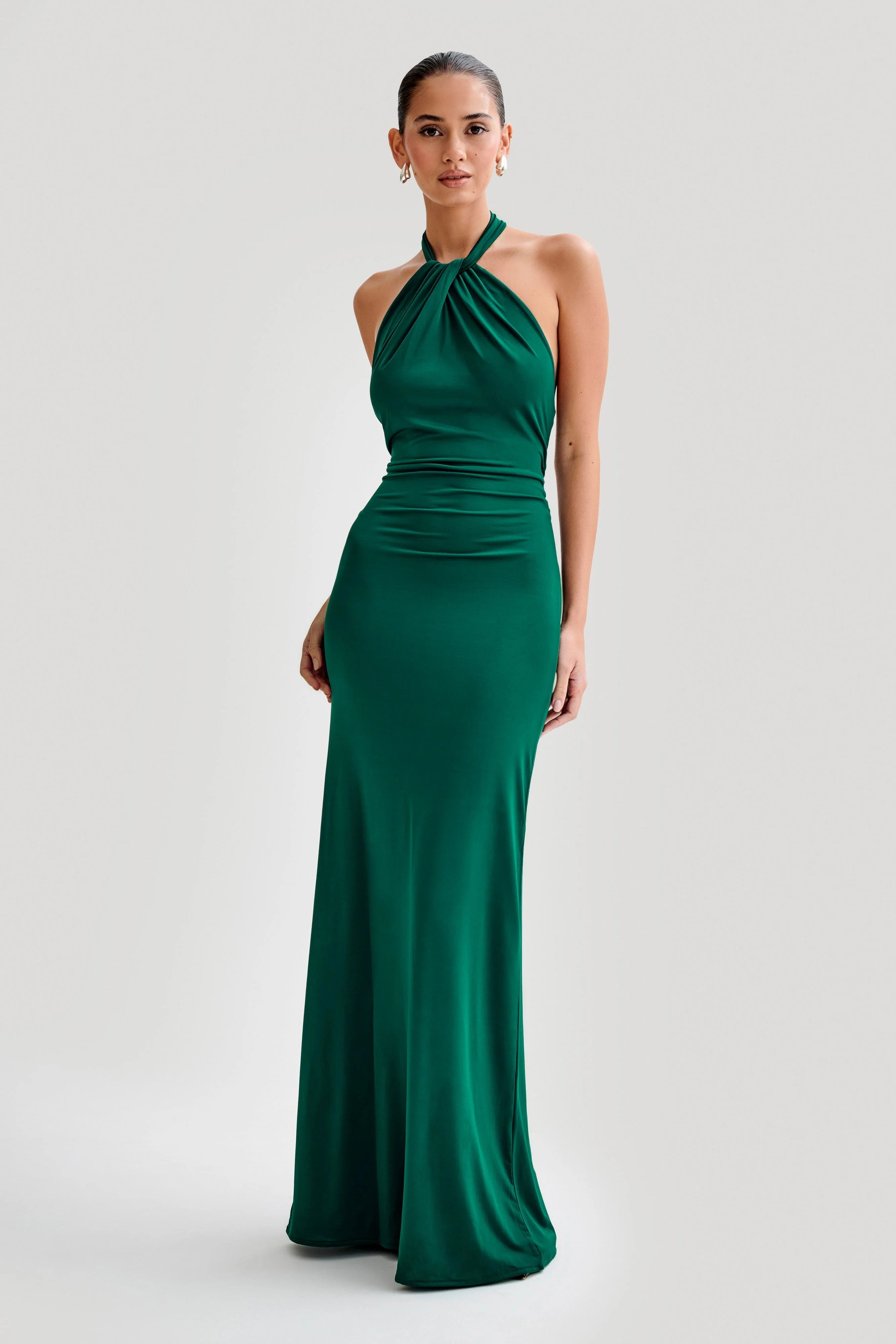 Slinky Halter Maxi Dress